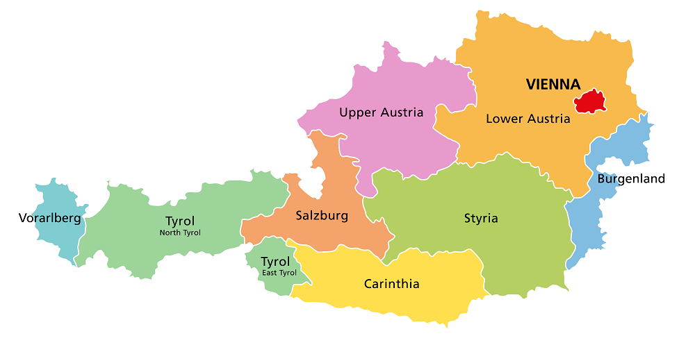 خريطة النمسا