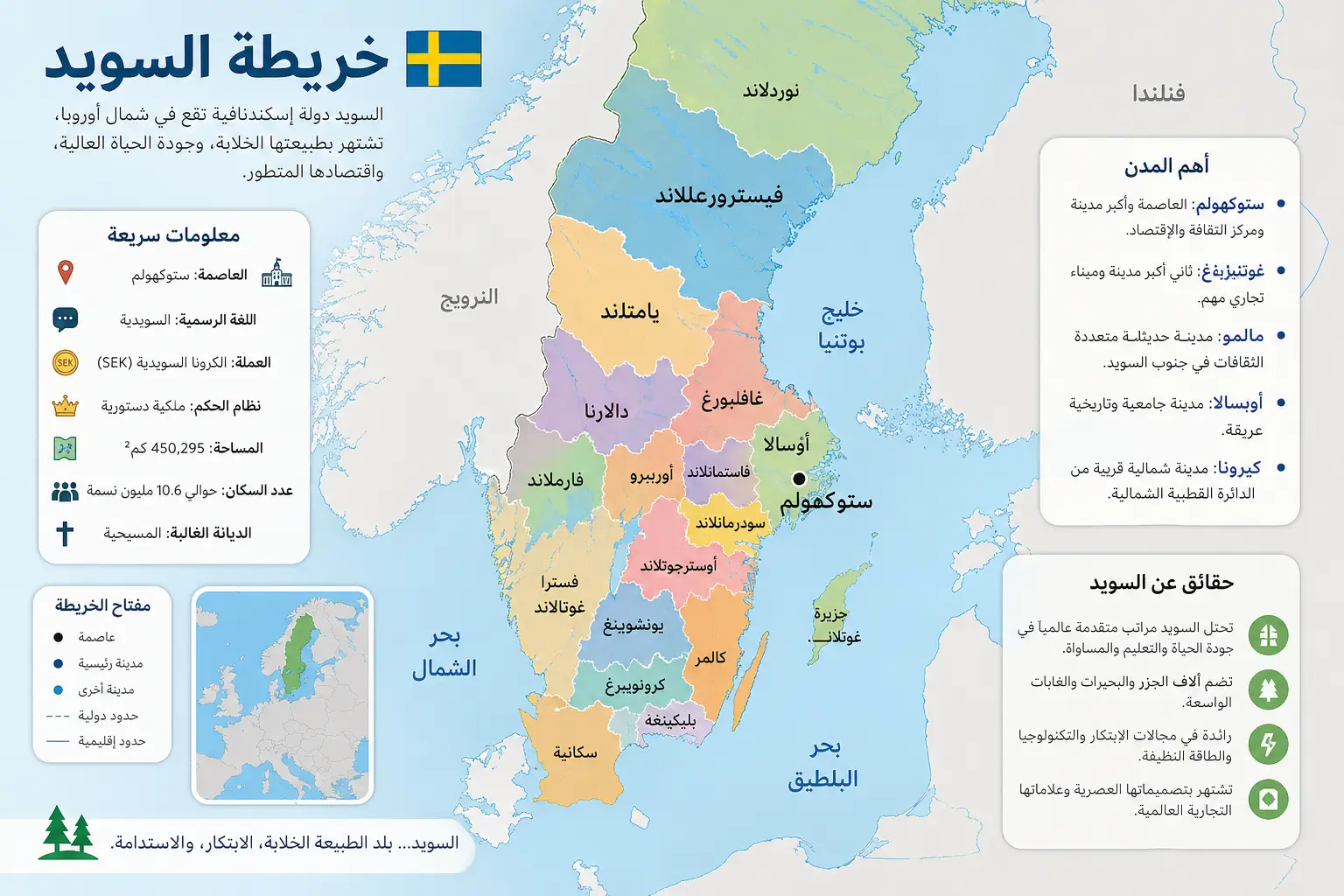 خريطة السويد