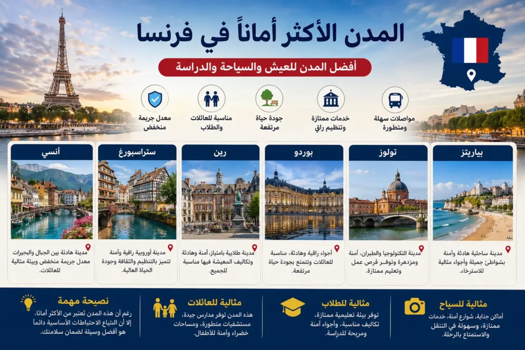 المدن الأكثر أماناً في فرنسا