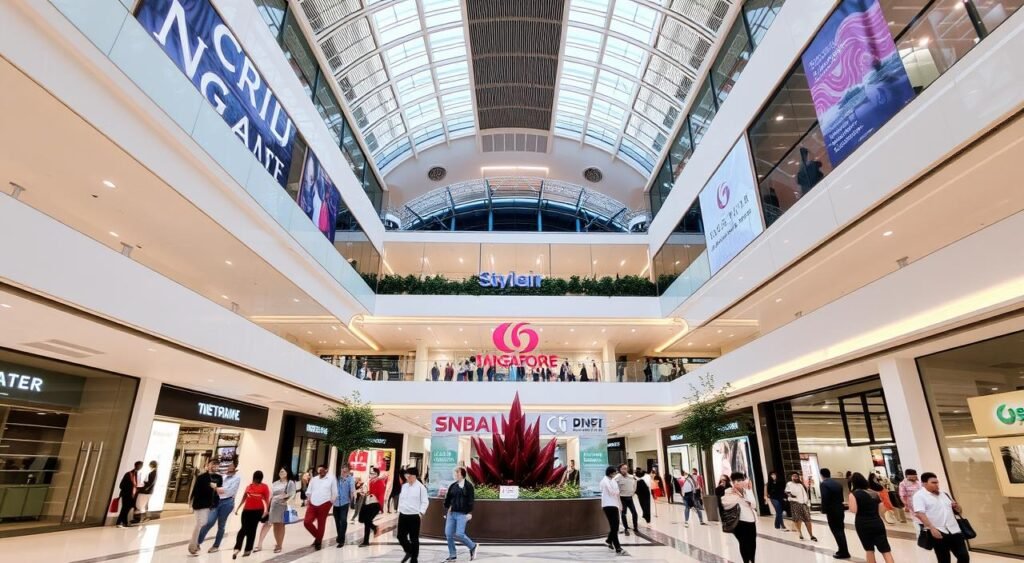 صورة لمركز تسوق في سنغافورة