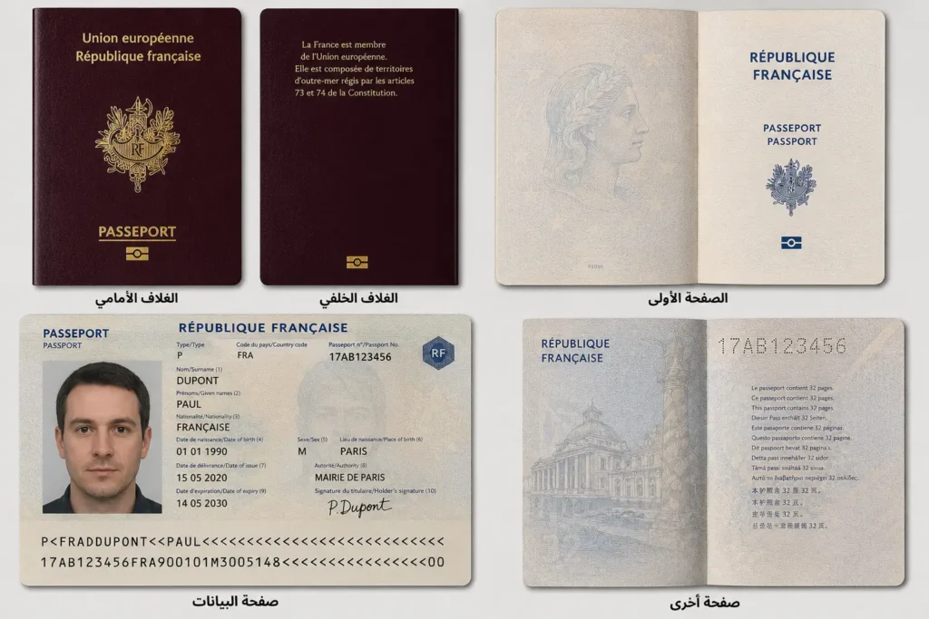 شكل الباسبور الفرنسي