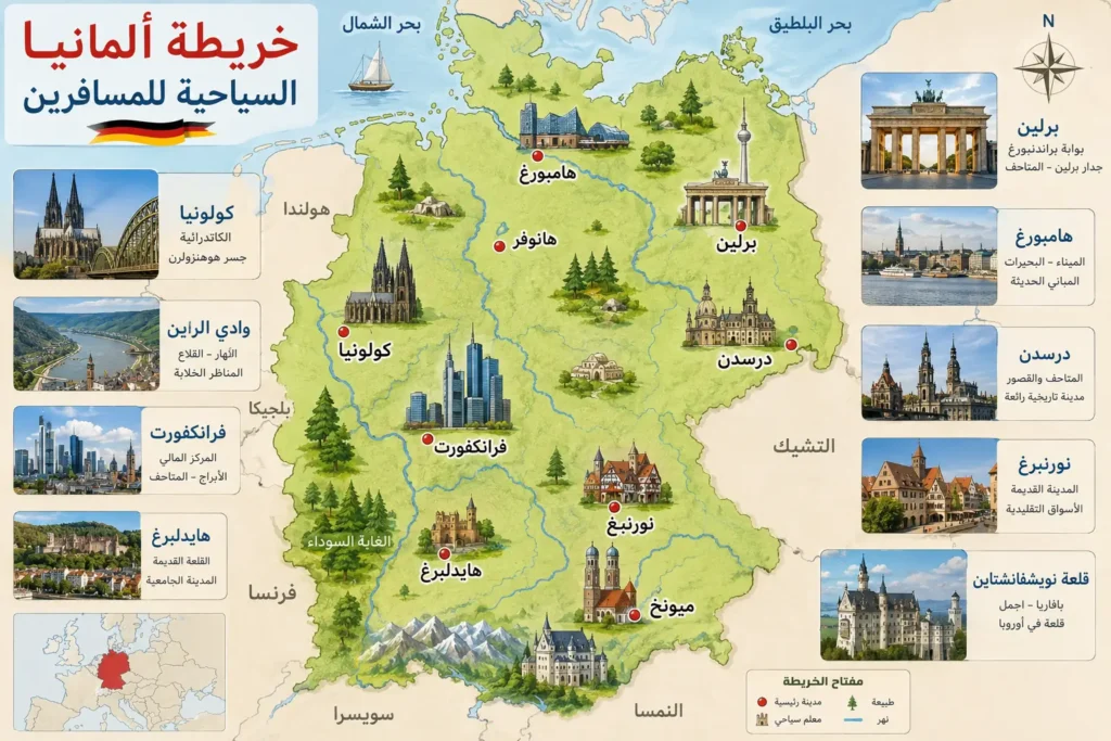 خريطة ألمانيا السياحية للمسافرين