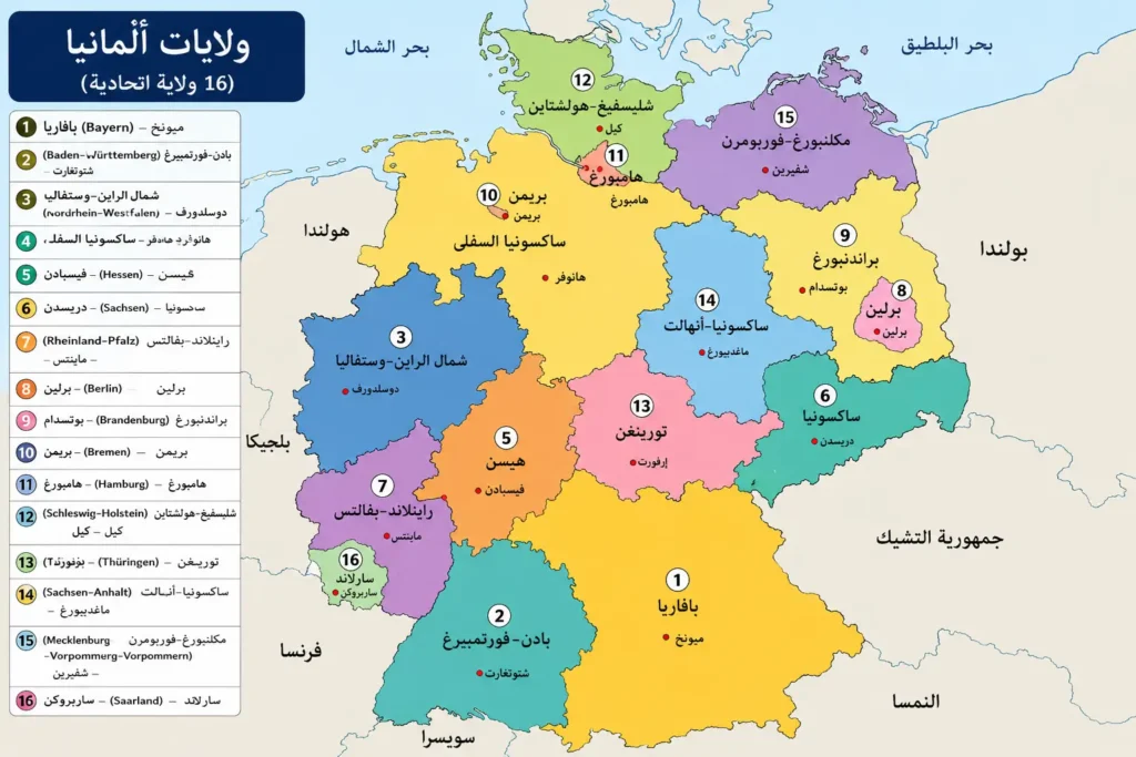  خريطة بولايات المانيا اخر احصائية 2026