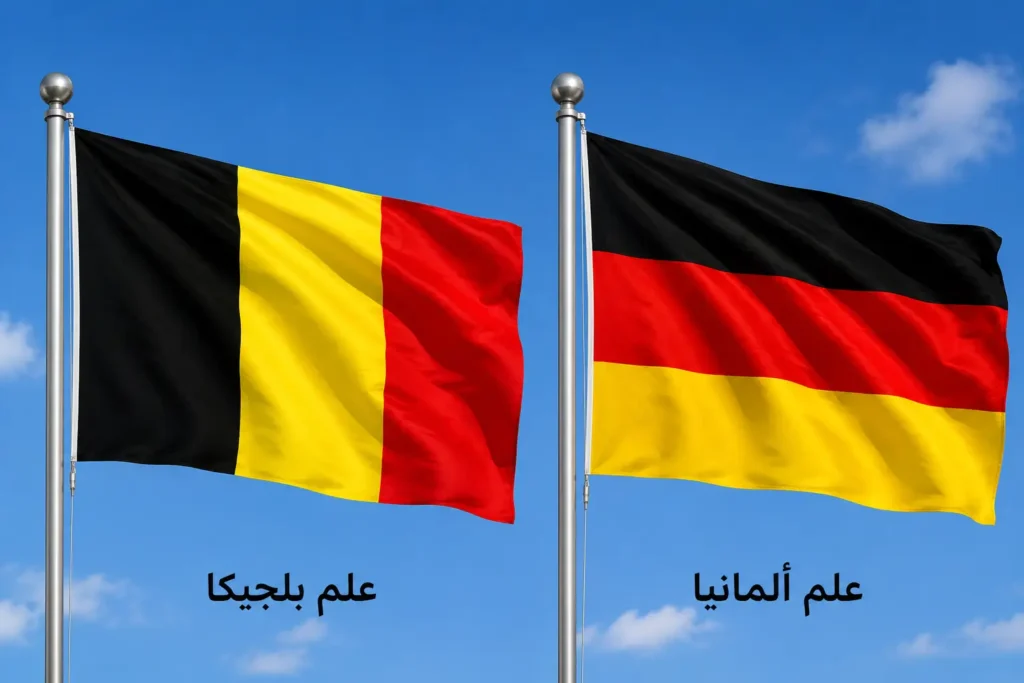 علم بلجيكا وعلم ألمانيا