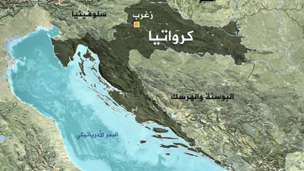أين تقع كرواتيا على الخريطة